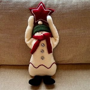 VTG Woof & Poof 2002 Snowman door hanger w W&P Button & tag